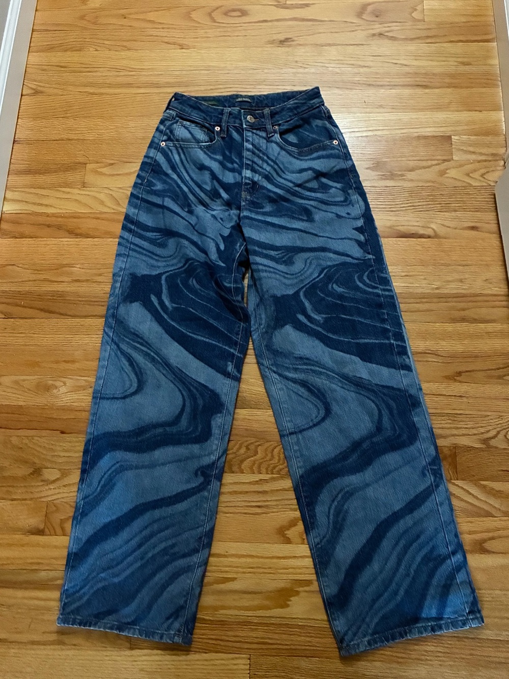 Blue Marble-Print ladies  Jeans